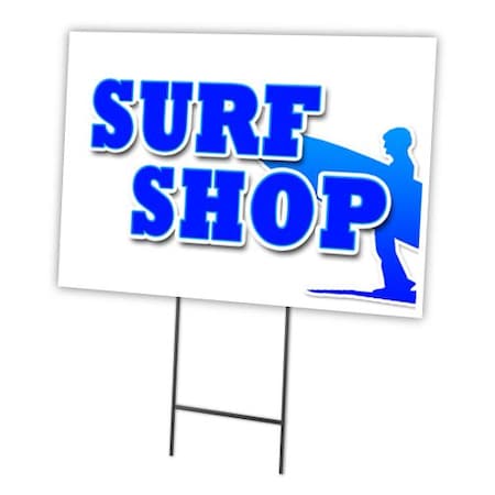 Signmission Surf Shop Yard Sign & Stake outdoor plastic coroplast window, C-1216 Surf Shop C-1216 Surf Shop